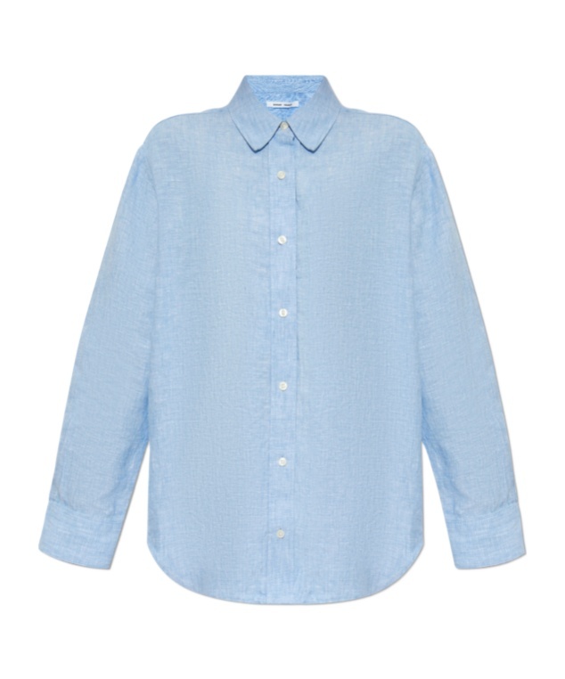 Samsoe & Samsoe Long-sleeved Shirt In Blue