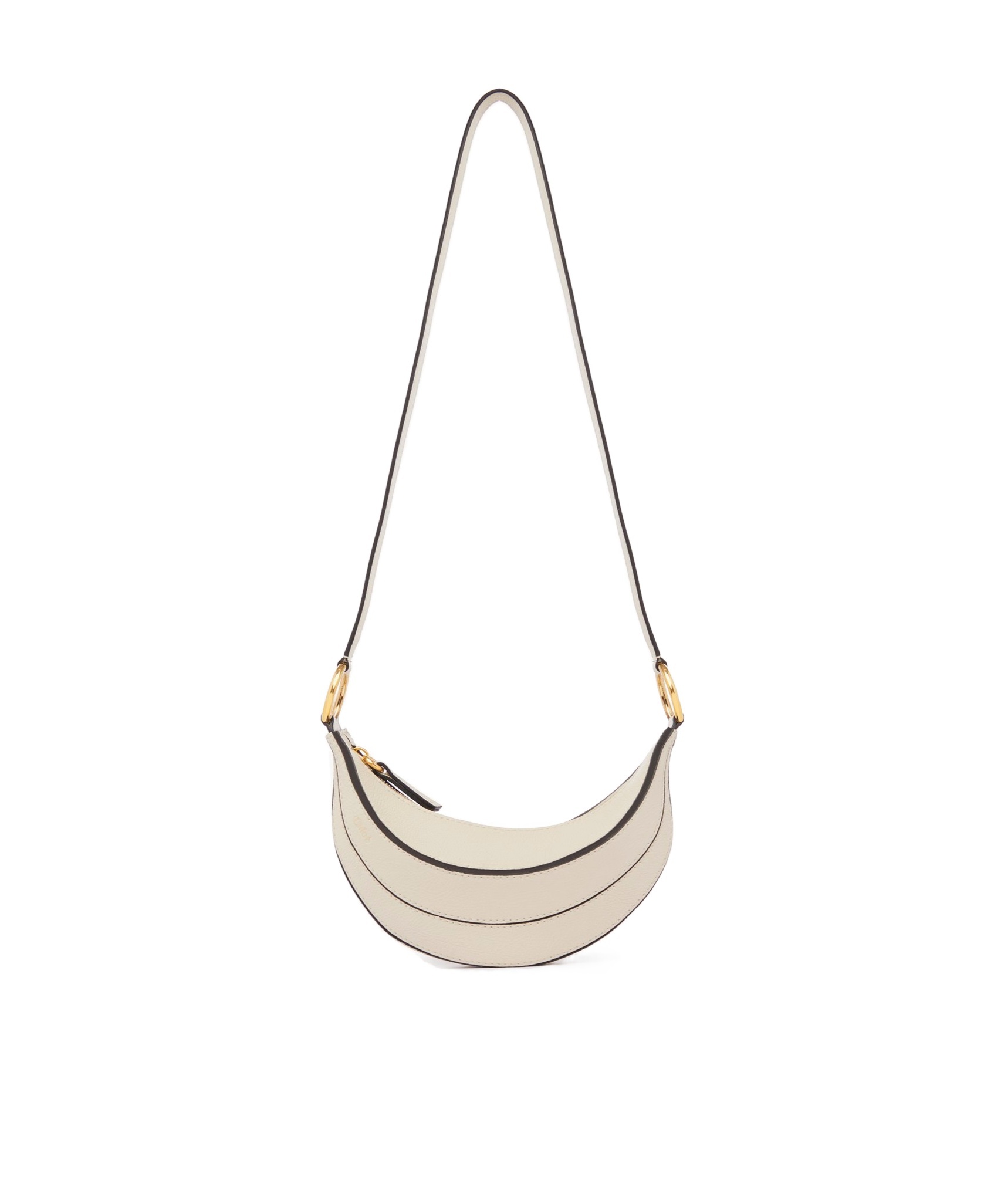 Chloé Chloe Banana Cross-body Bag In Grained Leather In White