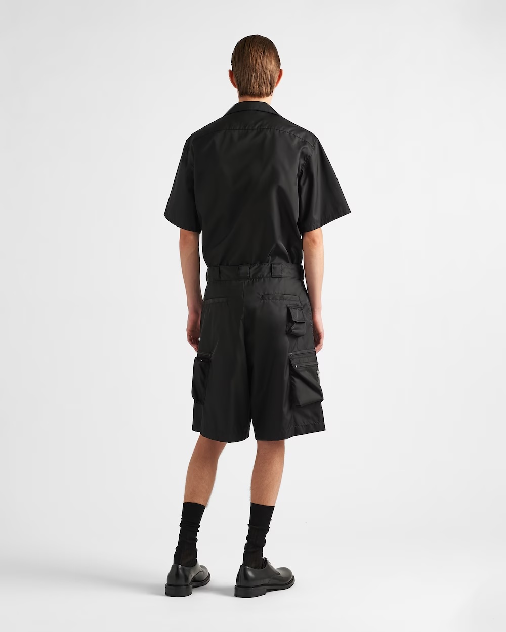 Prada Nylon Short Sleeves Shirt In Black