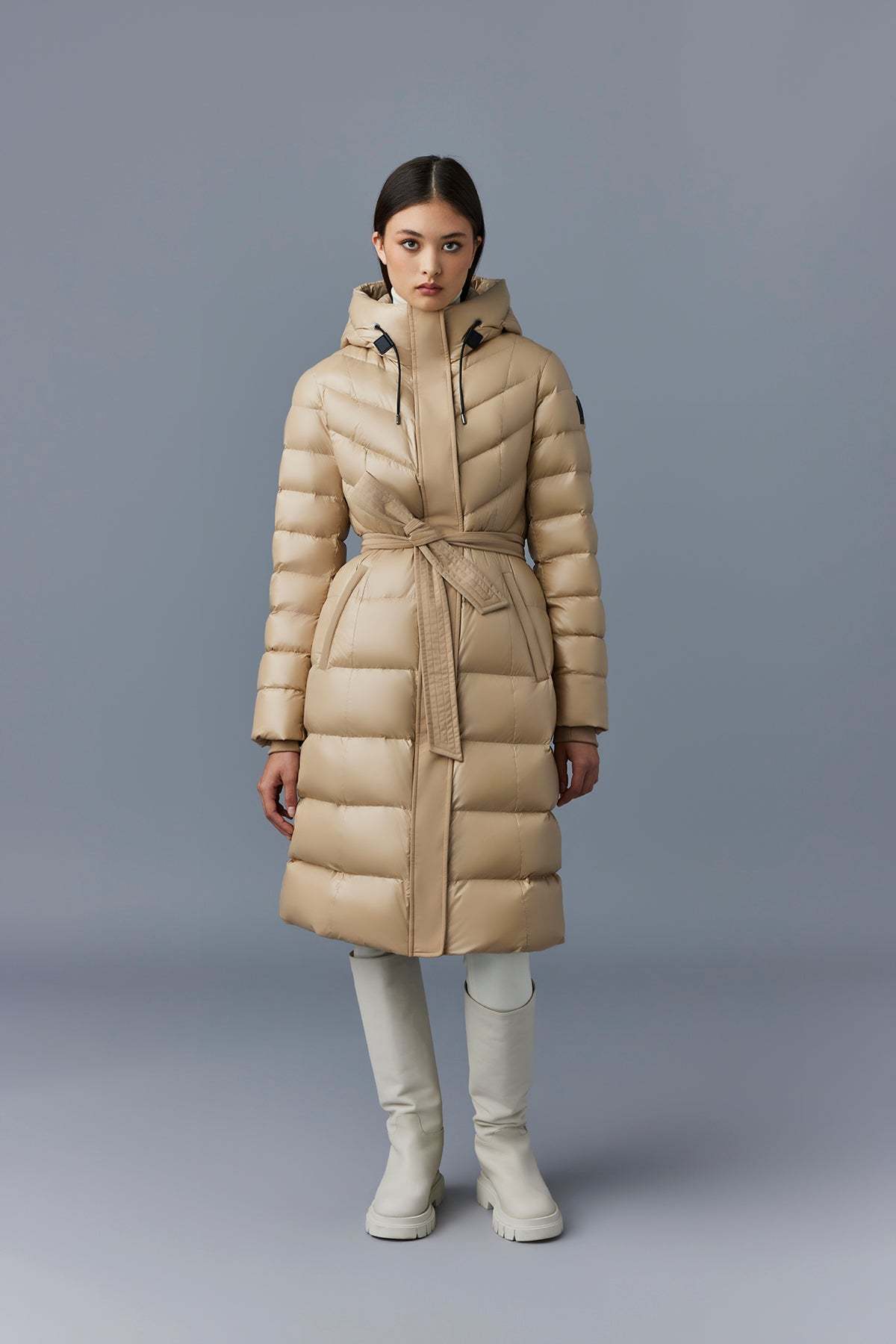 Mackage Logo Down Jacket In Nude