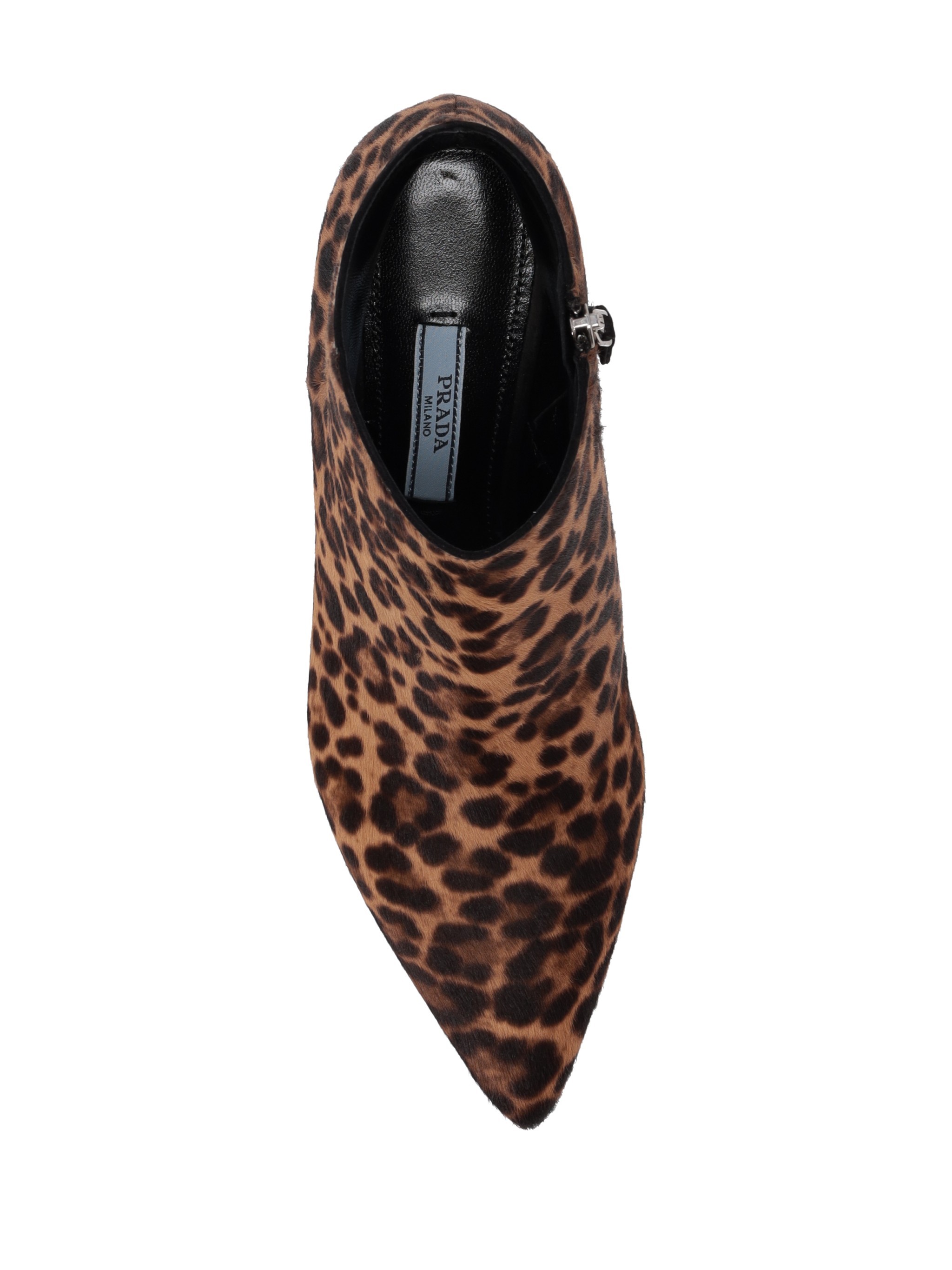 Prada Pointed Cavallino Ankle Boots In Brown