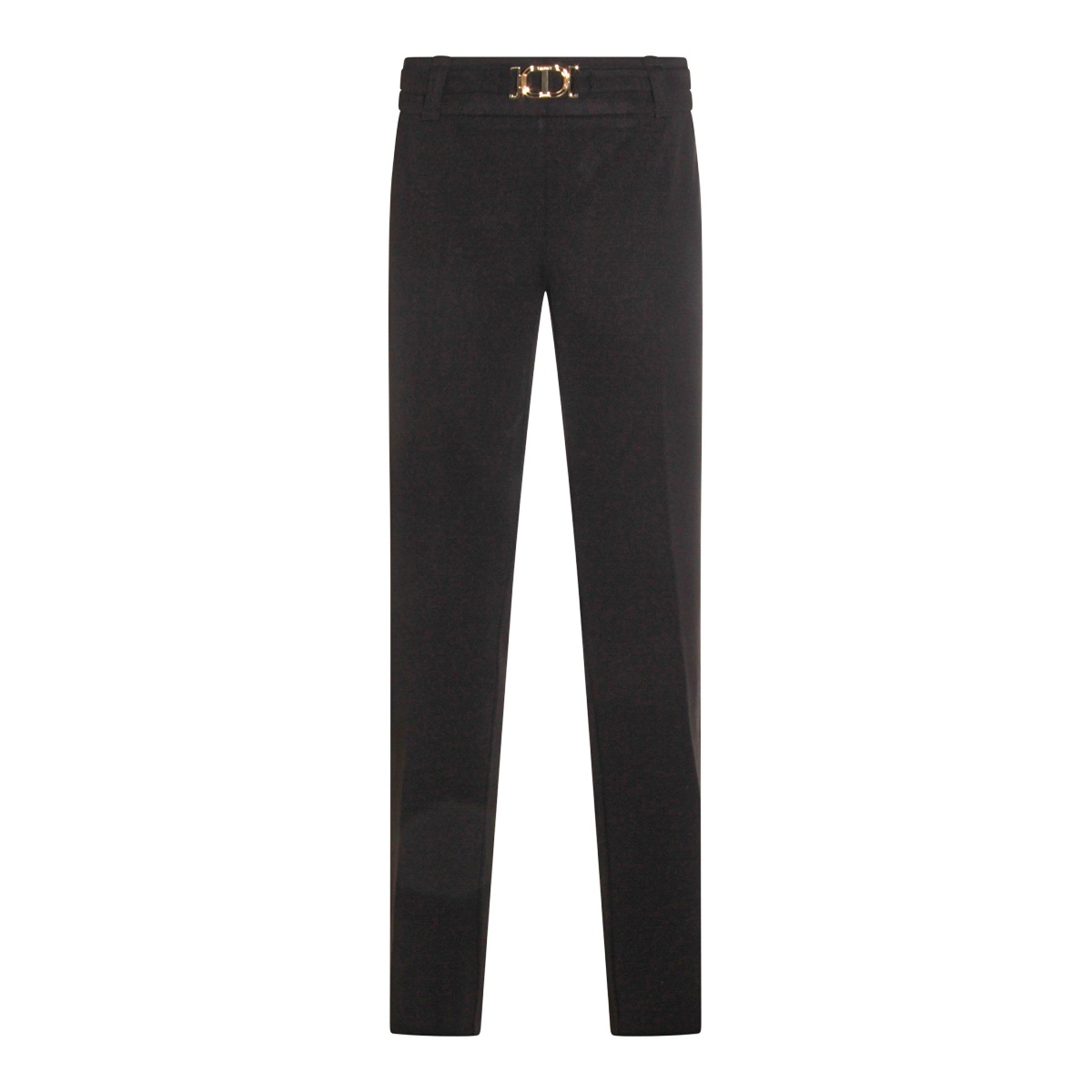 Twinset Oval T Buckle Flared Trousers In Black