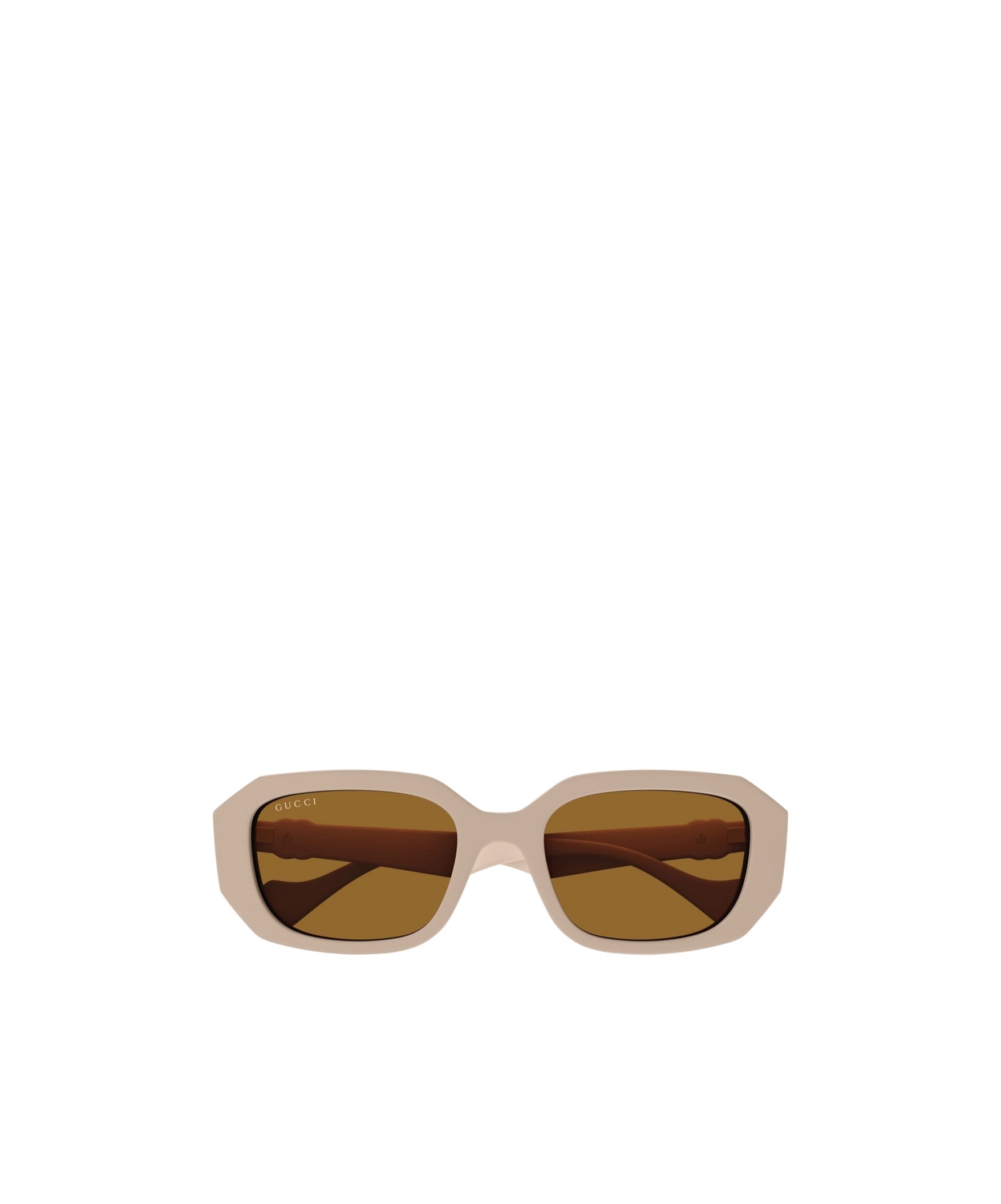 Gucci Double-g Geometric-frame Sunglasses In Brown