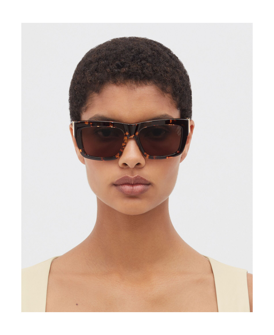 Bottega Veneta Square Sunglasses In Black