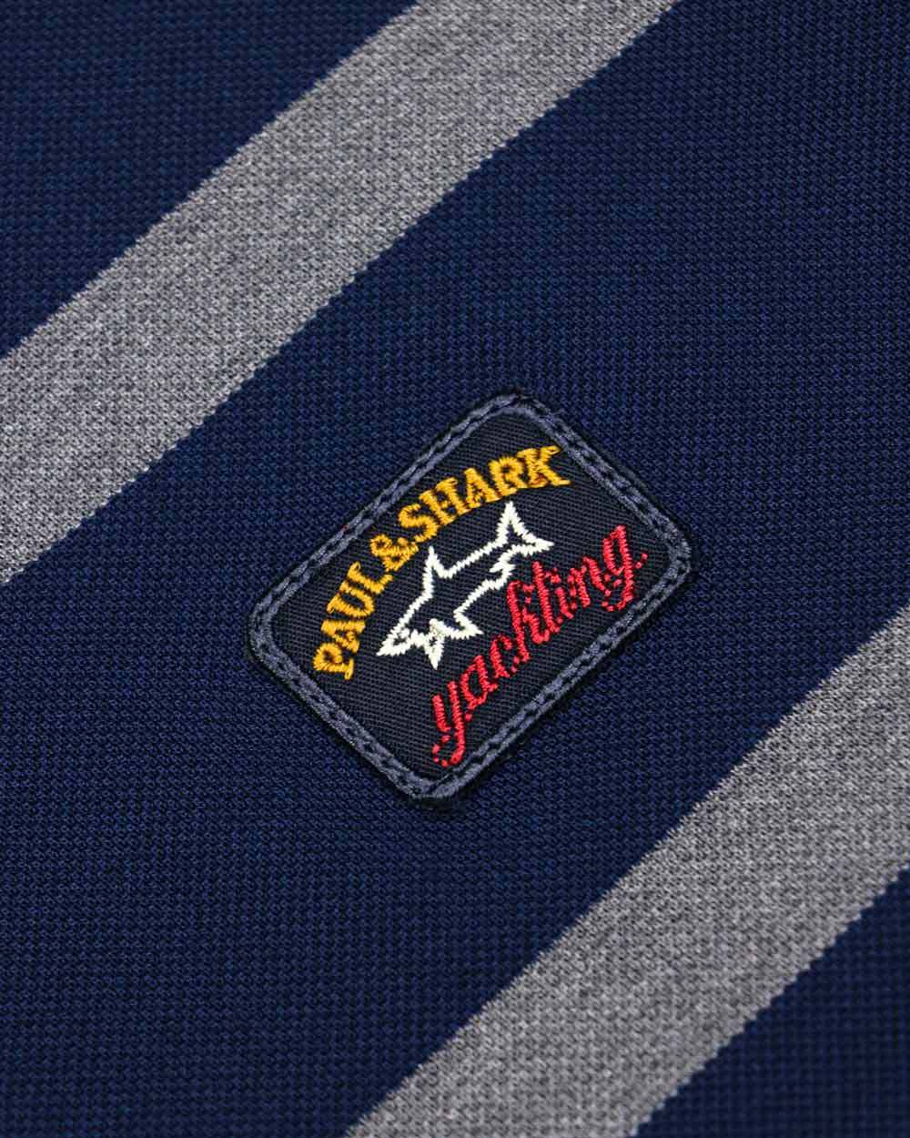 Paul & Shark Logo Sticker Polo Shirt In Black