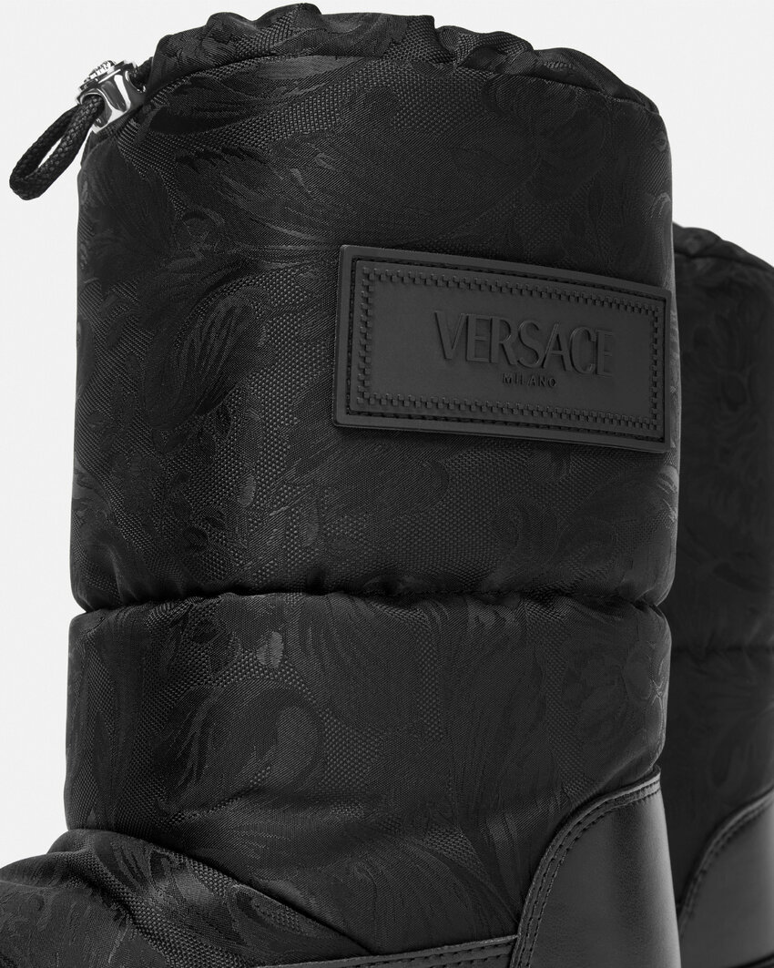 Versace Barocco-pattern Boots In Black