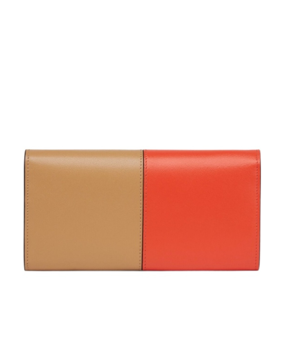 Fendi Baguette Logo Details Chain Wallet In Nude