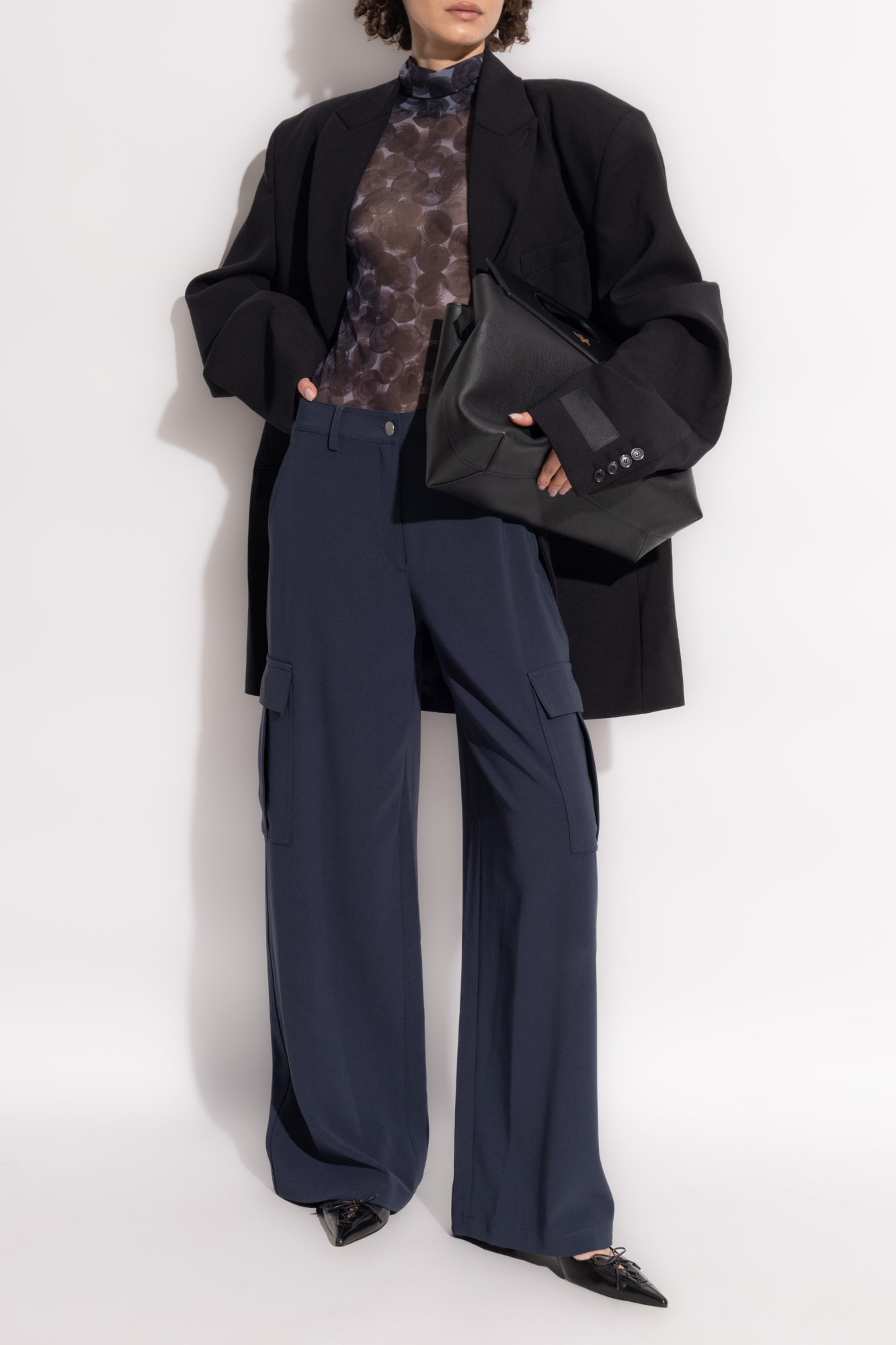 Dries Van Noten Transparent Turtleneck Top In Black