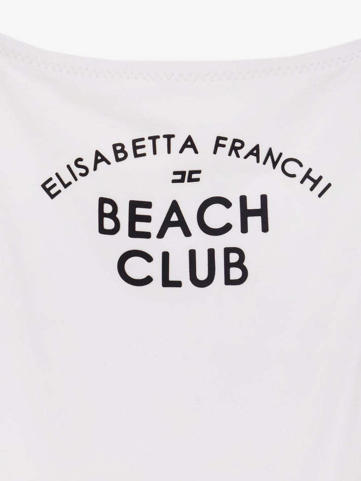 Elisabetta Franchi Logo-print Swimsuit In White