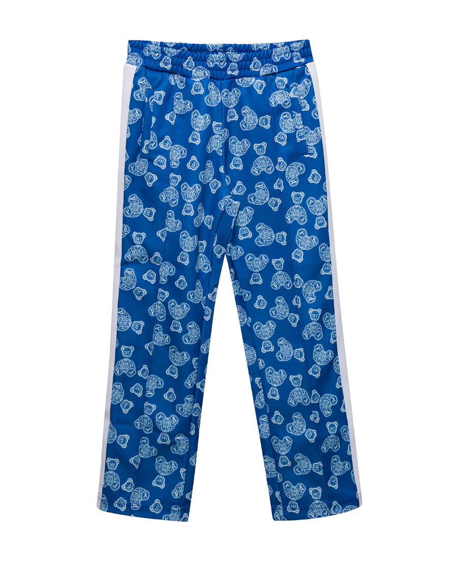 Palm Angels Kids All-over Graphic Printed Trousers In Blue