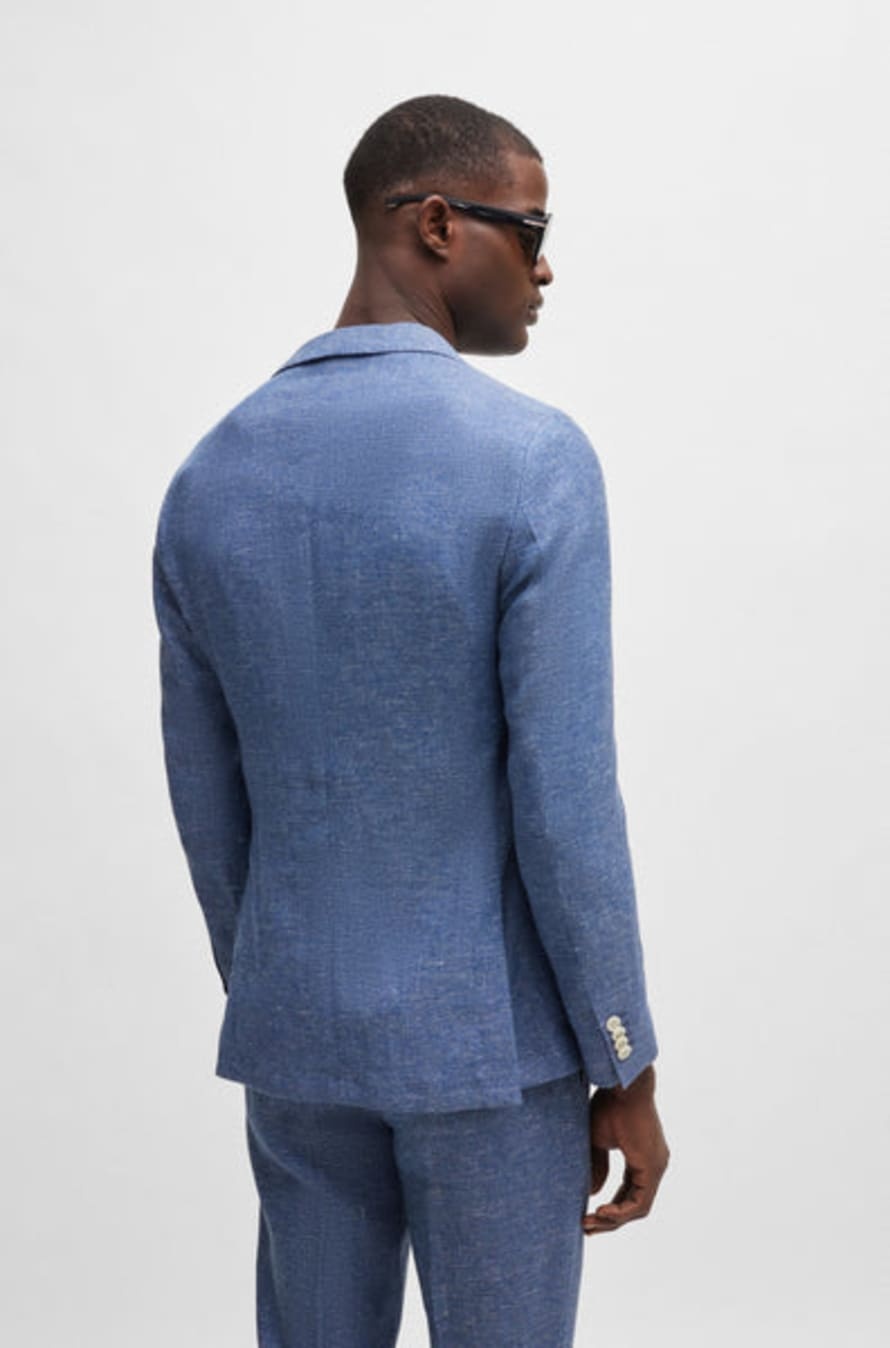 Hugo Boss Single-breasted Blazer In Blue