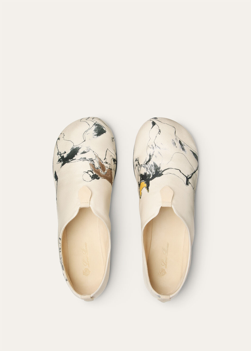 Loro Piana Floaty Graphic-print Loafers In Neutral