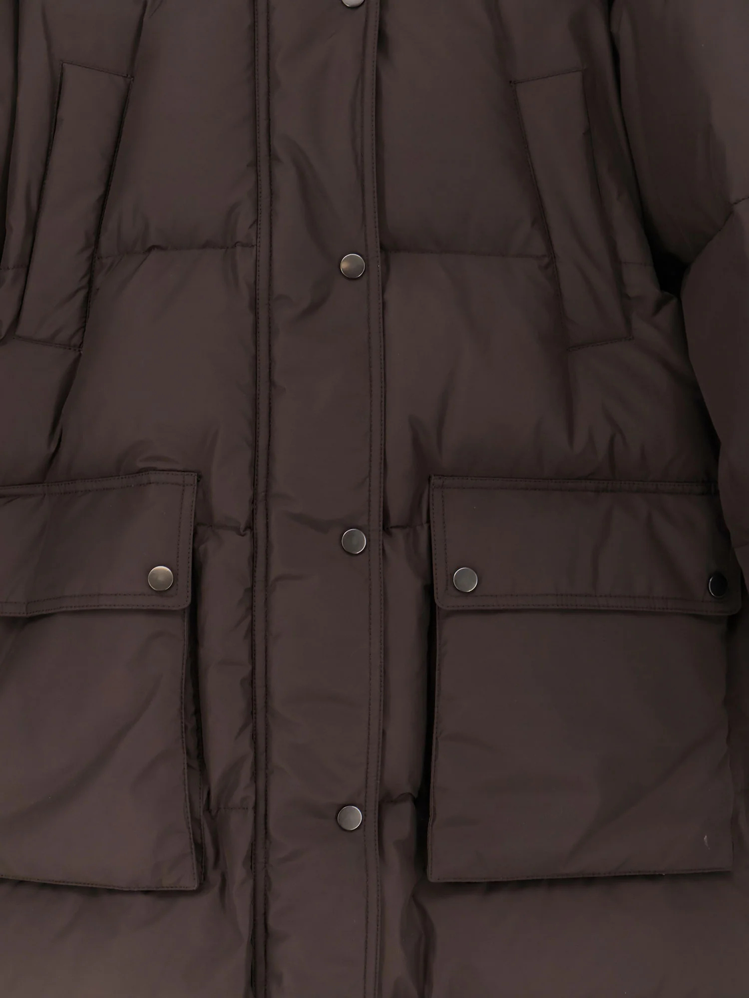 Brunello Cucinelli Women Nylon And Cotton Long Down Jacket In Brown