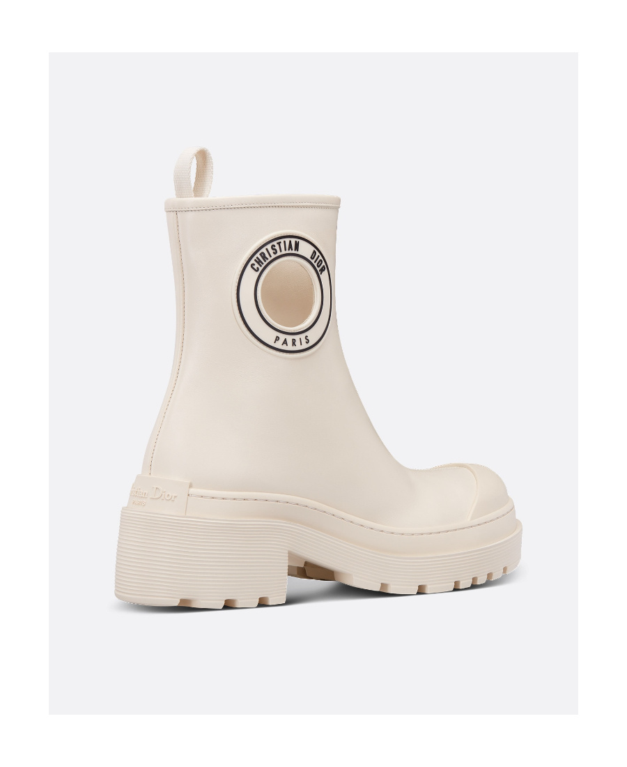 Dior Logo Details Short Boots In Nude