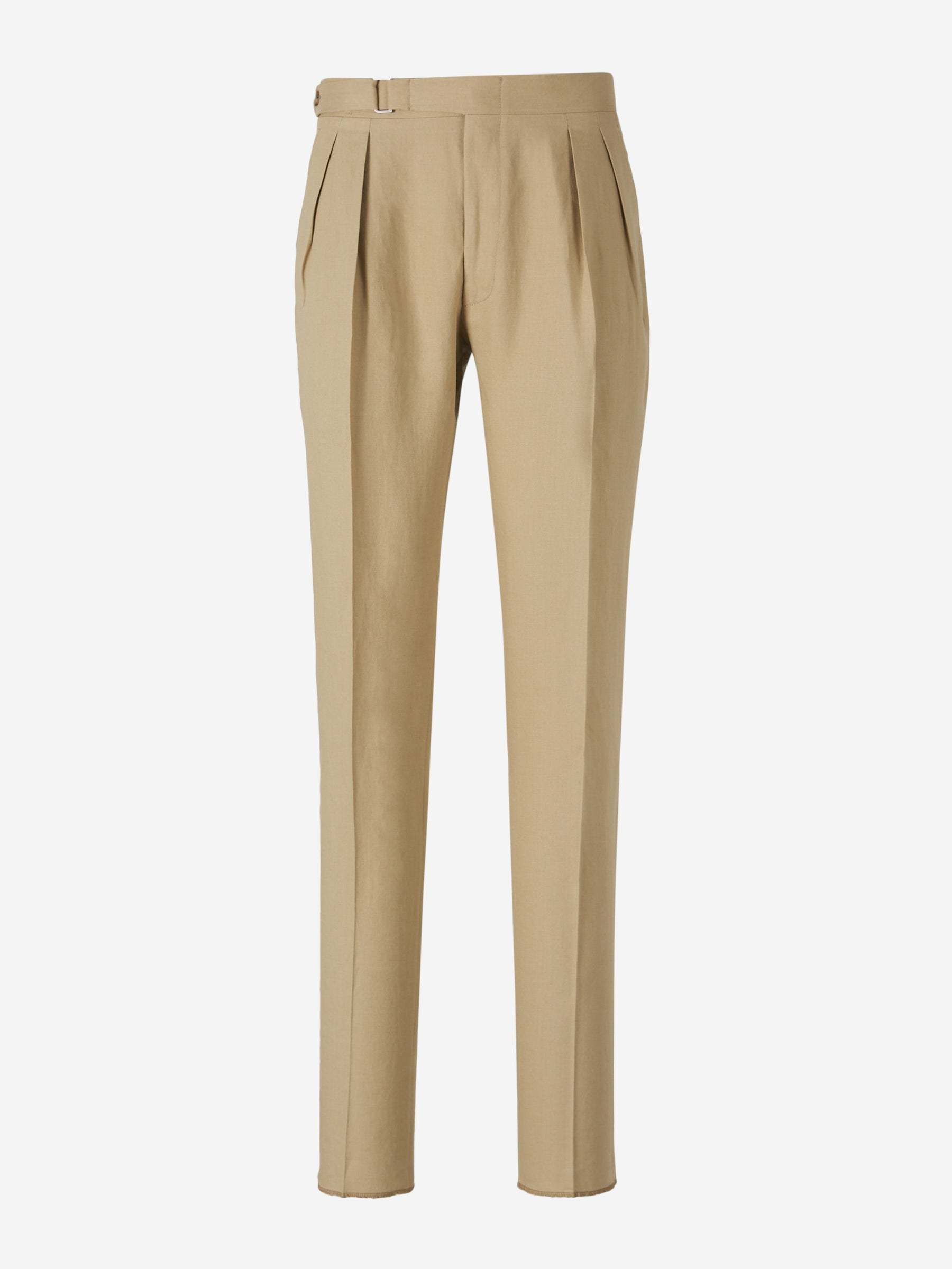 Canali Lapel Long-sleeved Suit Set In Nude