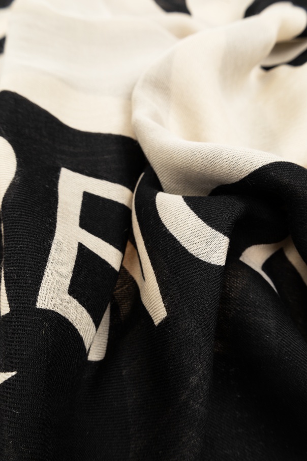 Ferragamo Logo Pattern Scarf In Black
