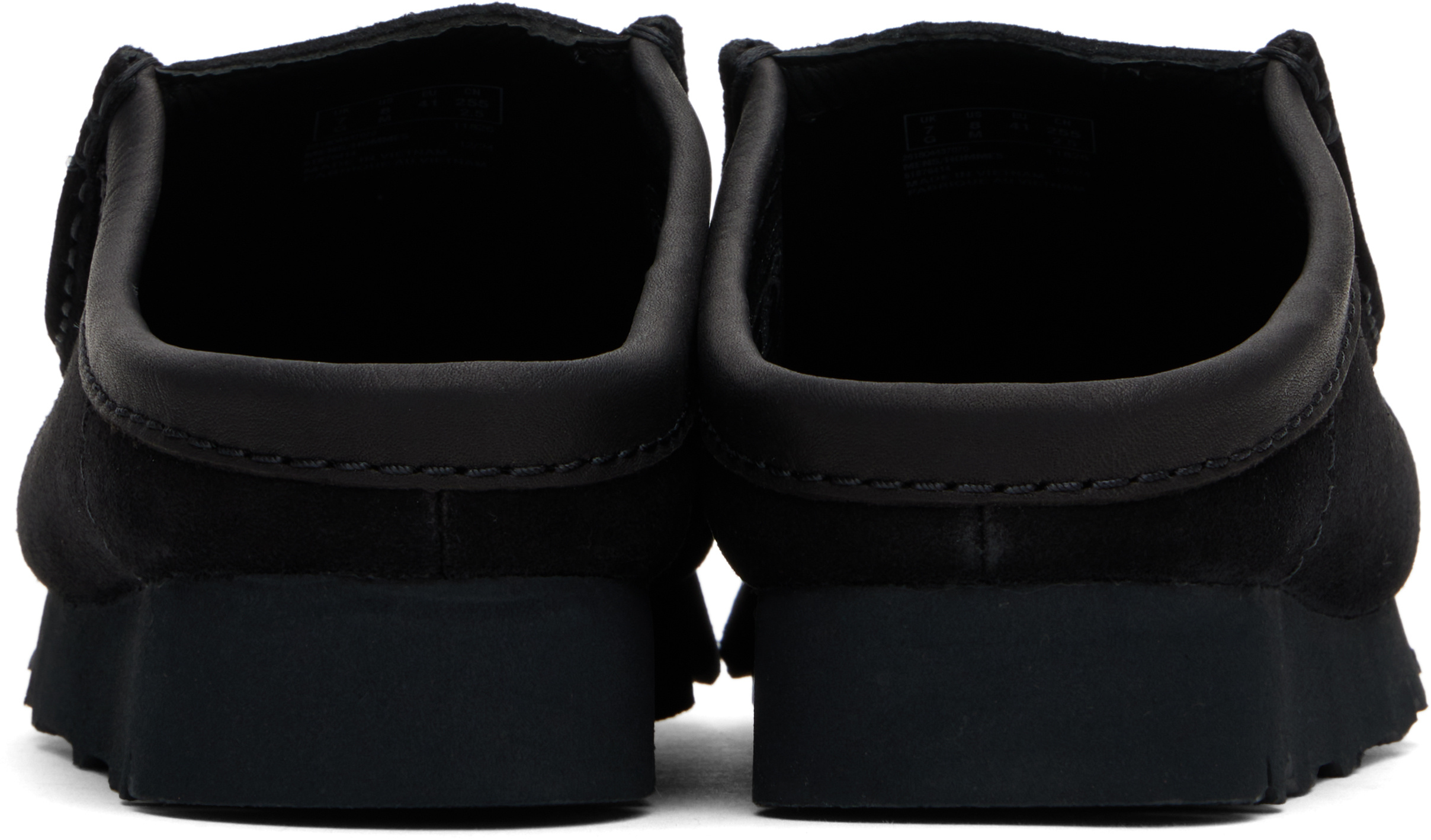 Clarks Wallabee Slip Suede Mule In Black