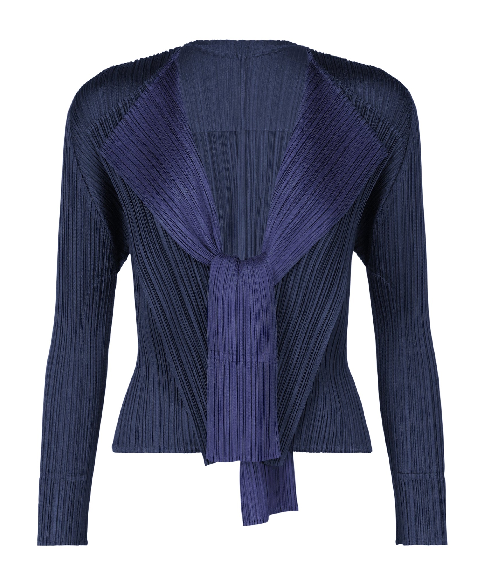 Issey Miyake Long Sleeve Cardigan In Navy Blue