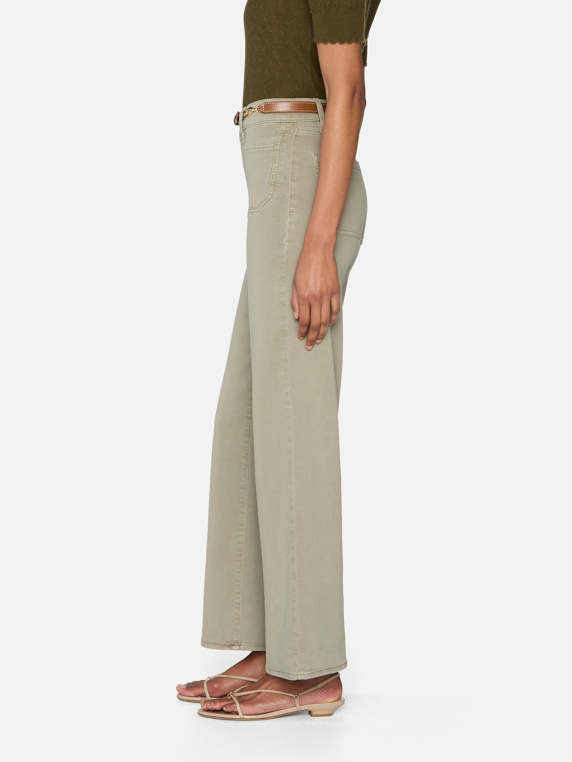 Frame Le Slim Palazzo Modernist Pocket In Thyme