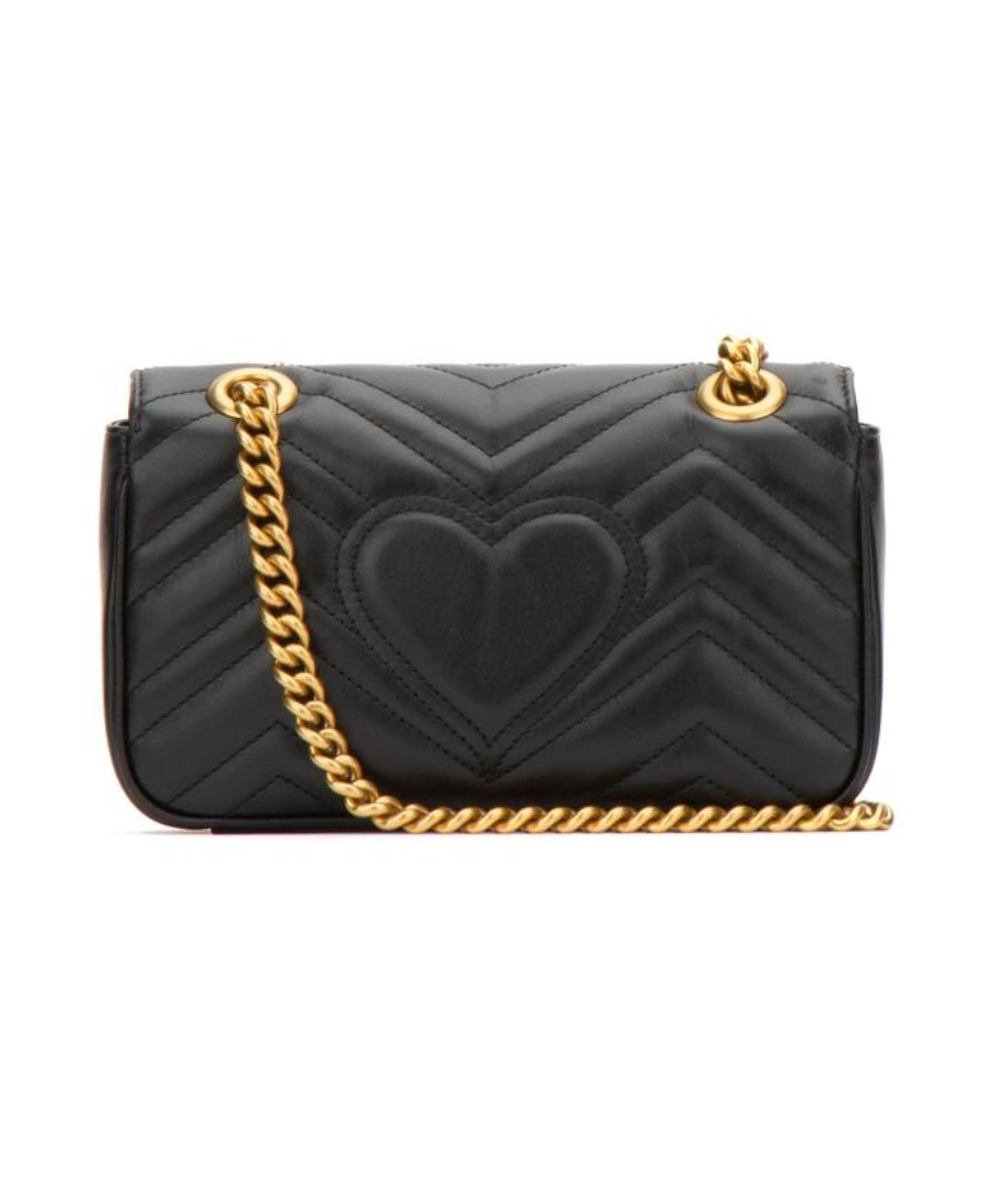 Gucci Mini Gg Marmont Quilted Leather Shoulder Bag In Black