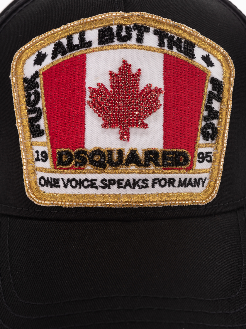 DSQUARED2 BEAD-EMBELLISHED LOGO PATCH CAP