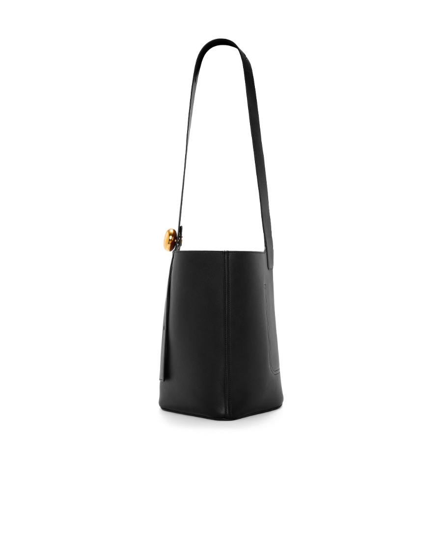 Loewe Green Calfskin Pebble Bucket Medium Bag Women In Black