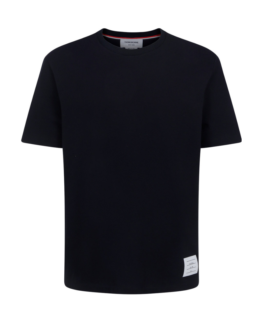 Thom Browne Signature Loopback Oversized T-shirt In Black