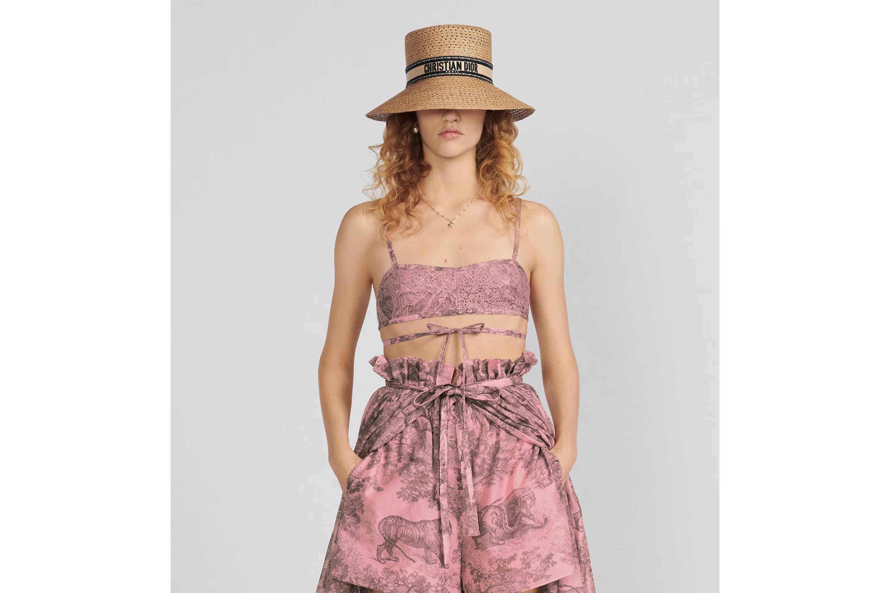 Dior Lace-up Underwear In Pink