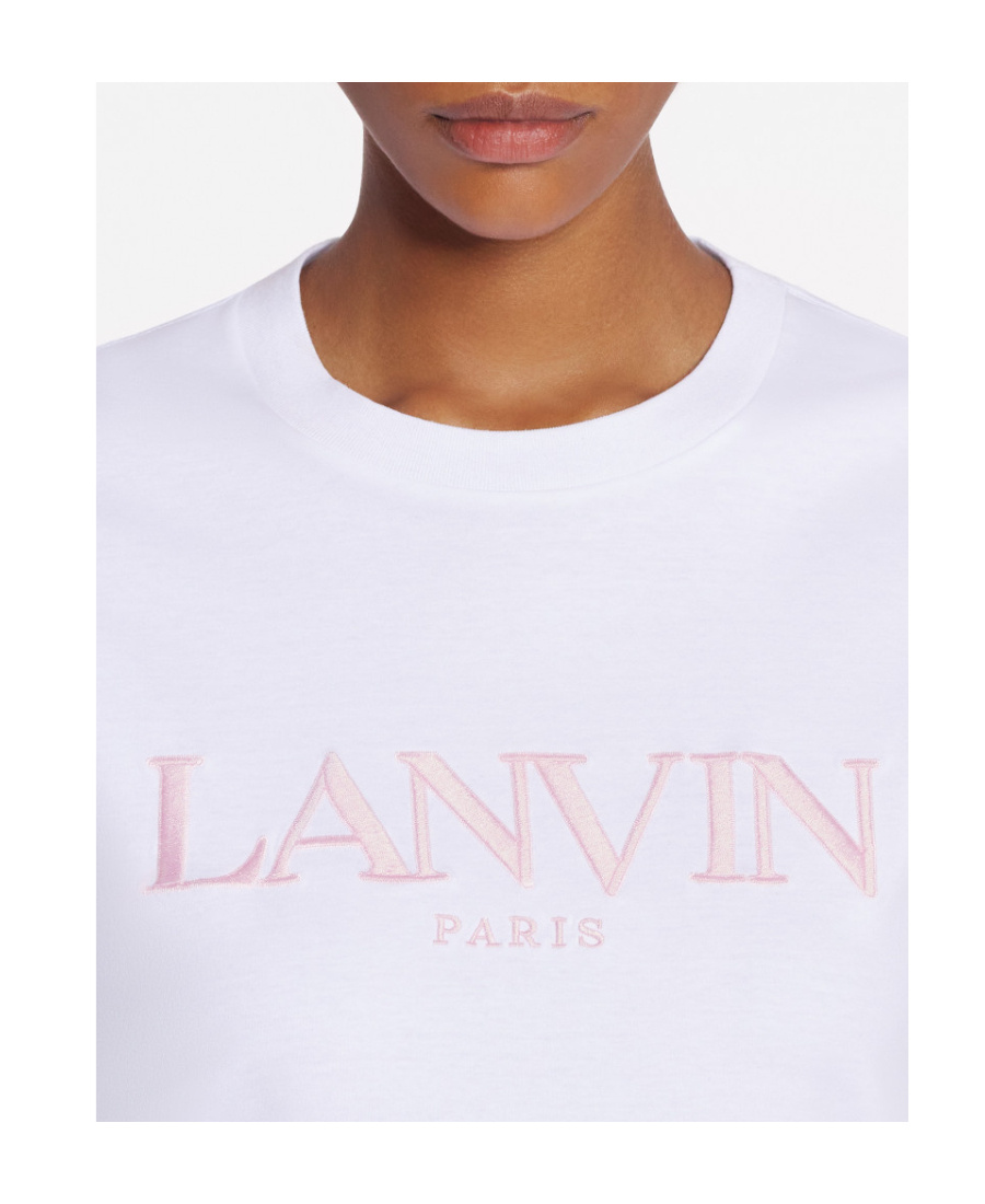 Lanvin Logo Embroidered Classic T-shirt In White