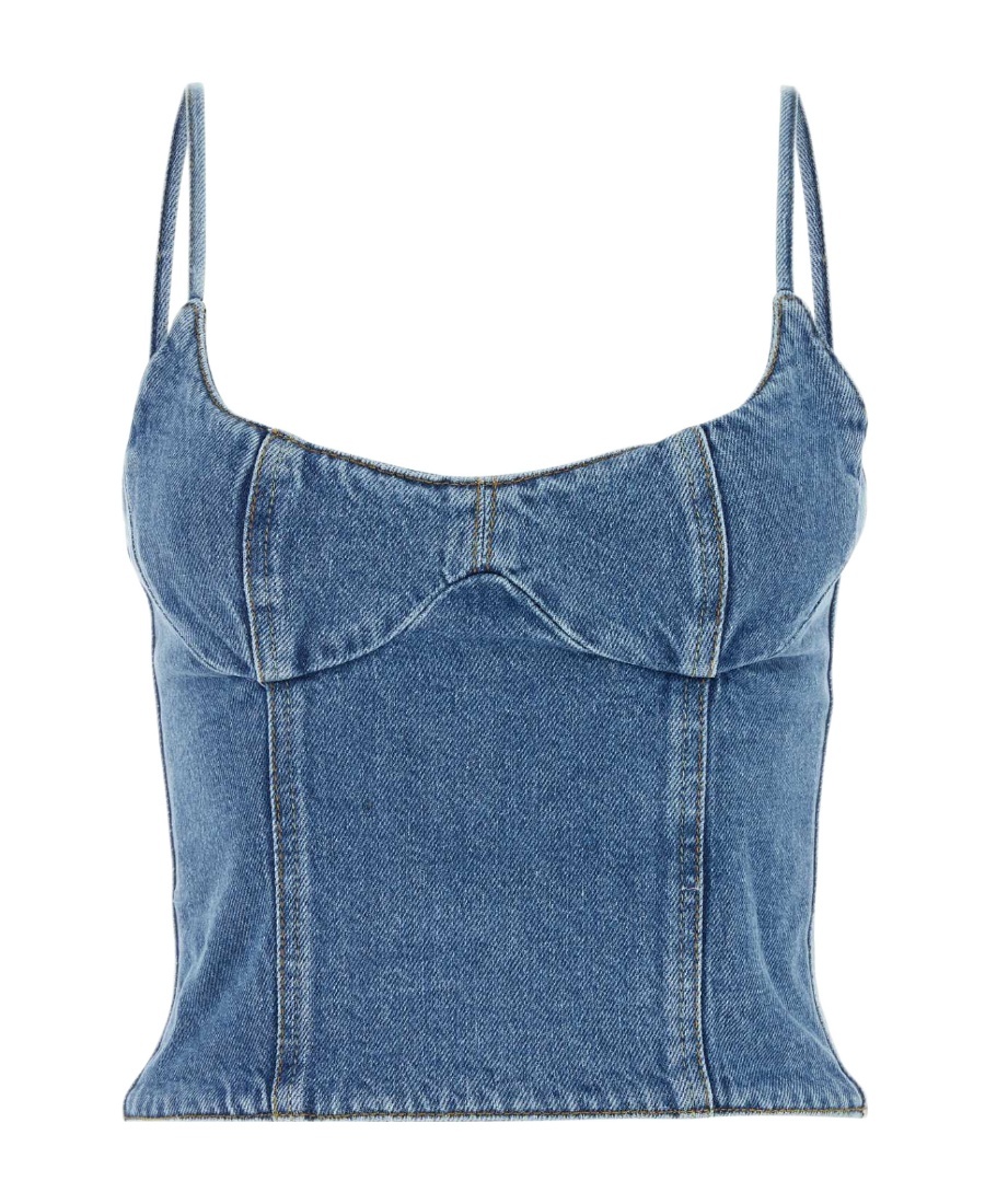 Magda Butrym Denim Top In Blue