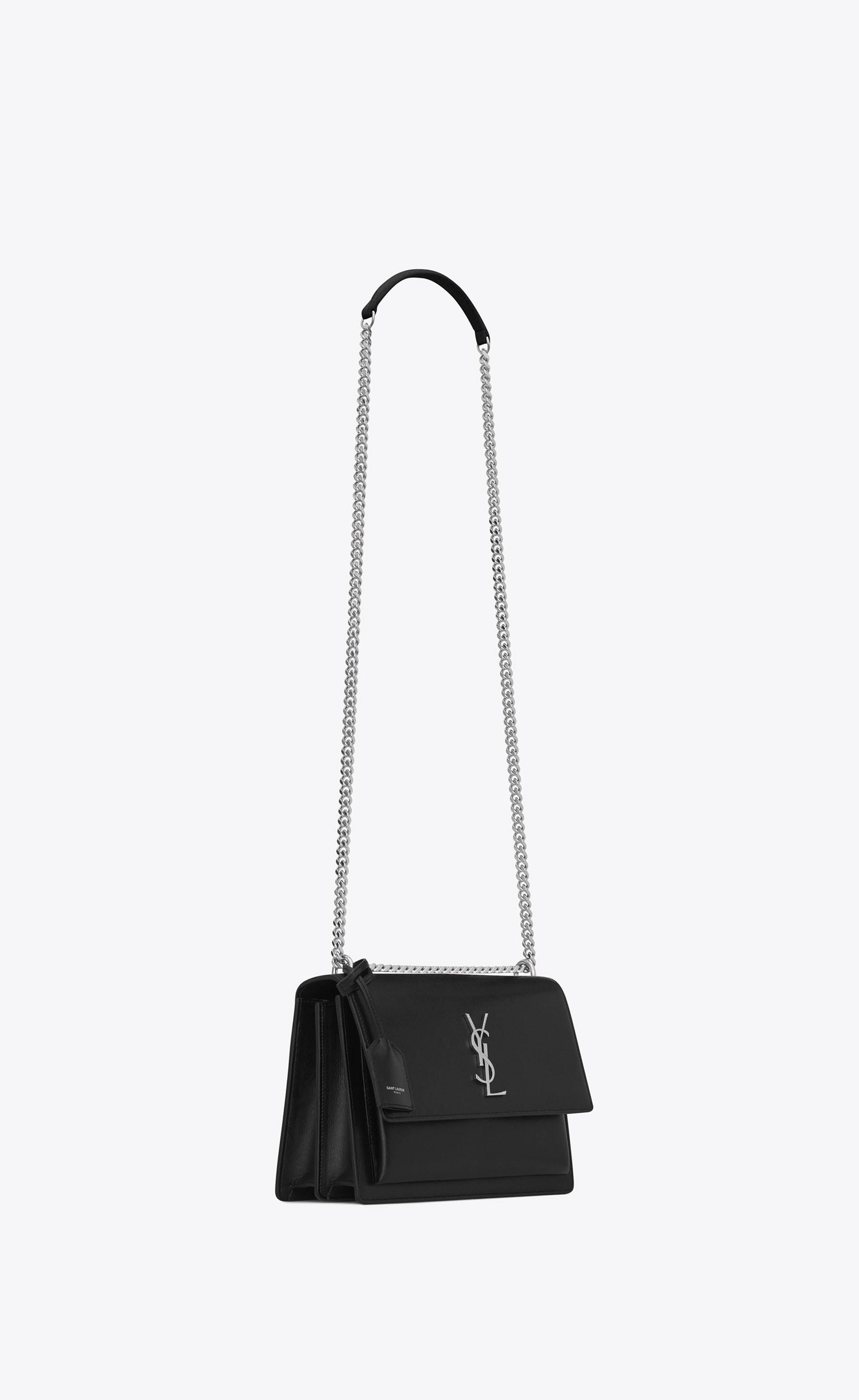 Saint Laurent Medium Sunset Shoulder Bag In Black