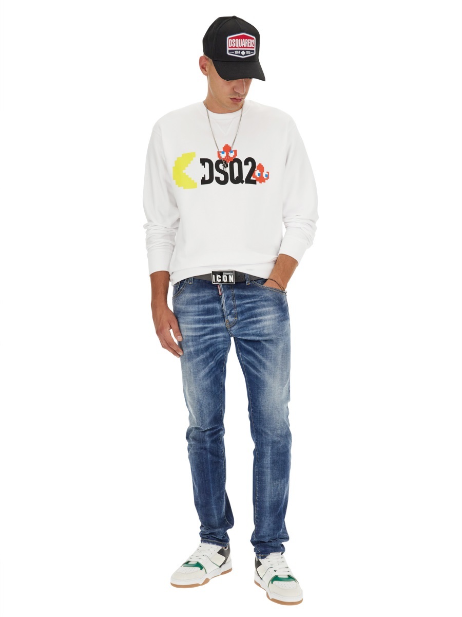 Shop Dsquared2 Logo-print Cotton Sweatshirt In White