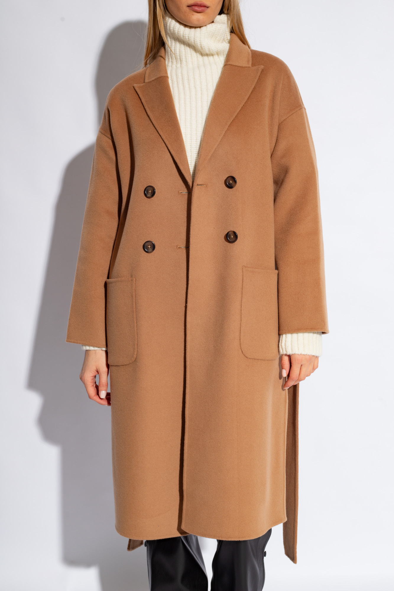 ANINE BING DYLAN BELTED DOUBLE-BREASTED COAT