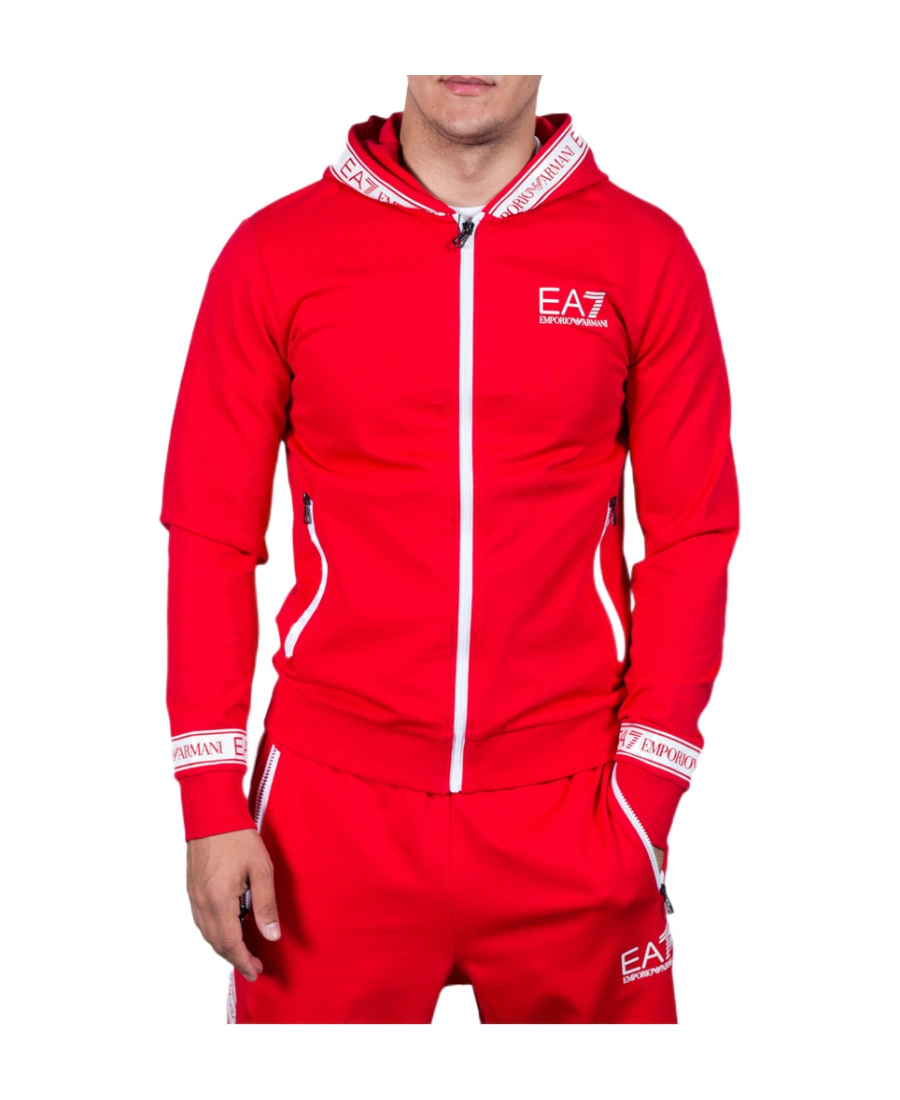 Ea7 Logo And Hat Casual Jacket In Red