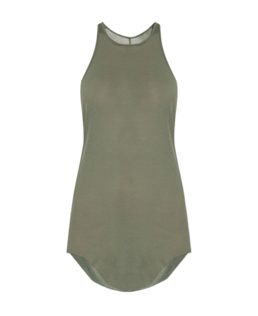 Rick Owens Basic Ribbed-knit Tank Top In Green
