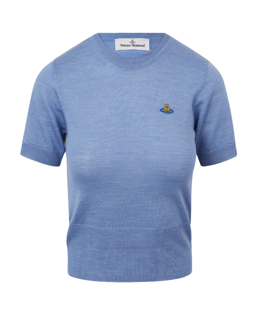 Shop Vivienne Westwood Short-sleeved Knitted T-shirt In Blue