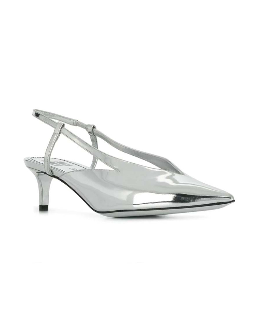 Givenchy Mirrored Slingback Pumps In White