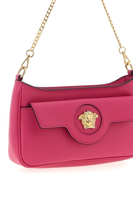 Versace La Medusa Calf-leather Crossbody Bag In Pink