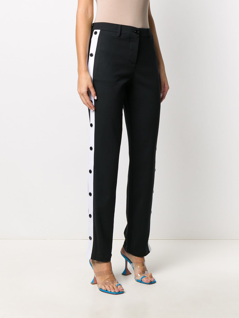 Moschino Side Button Casual Pants In Black