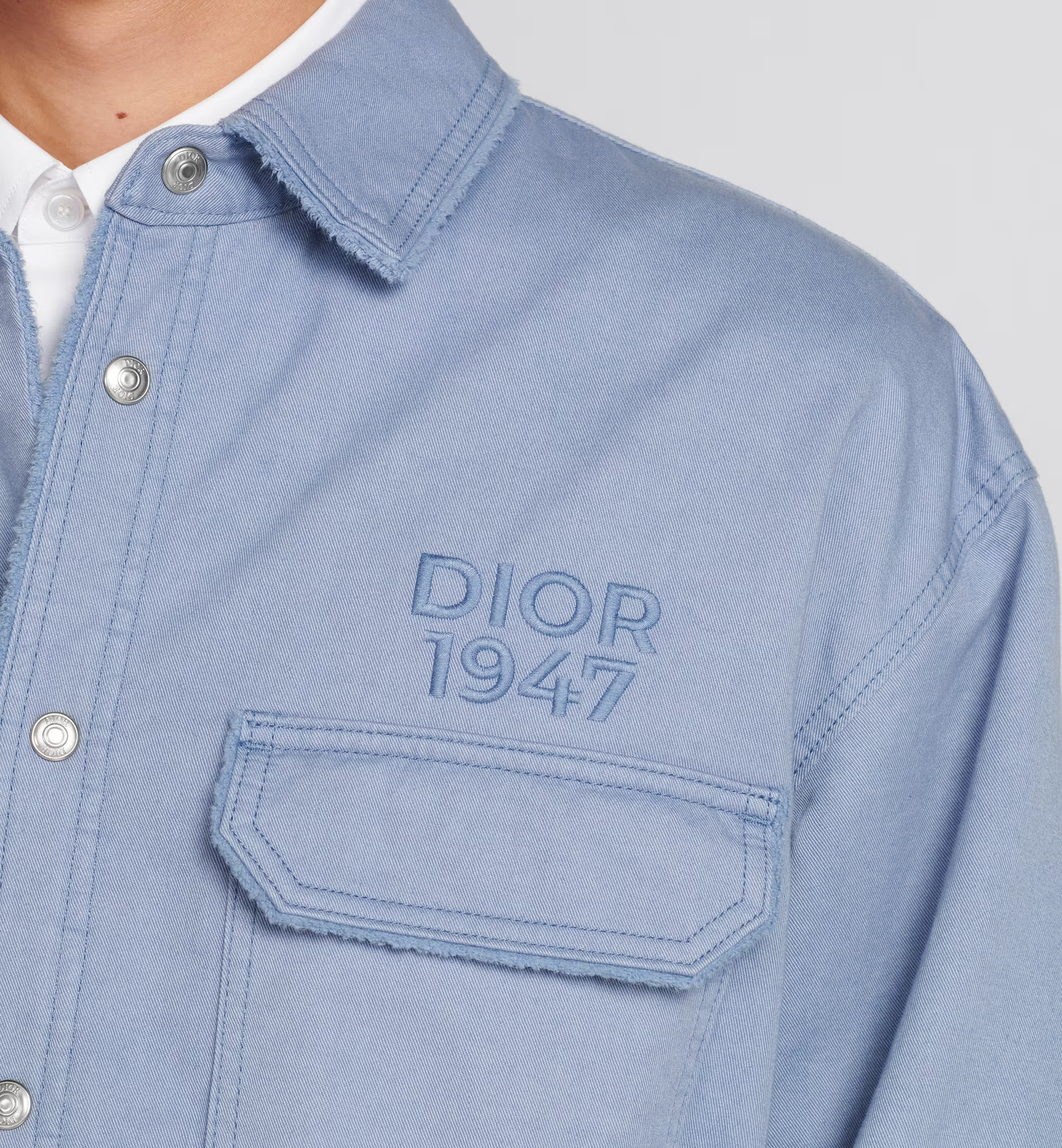 Dior Logo Jacket Shirt In Blue