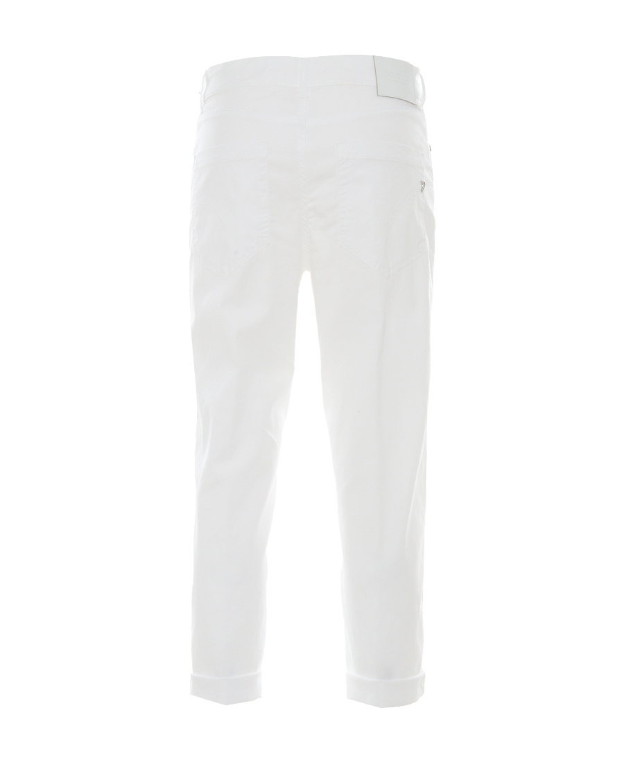 Shop Dondup Mix-buttons Cropped Trousers In White