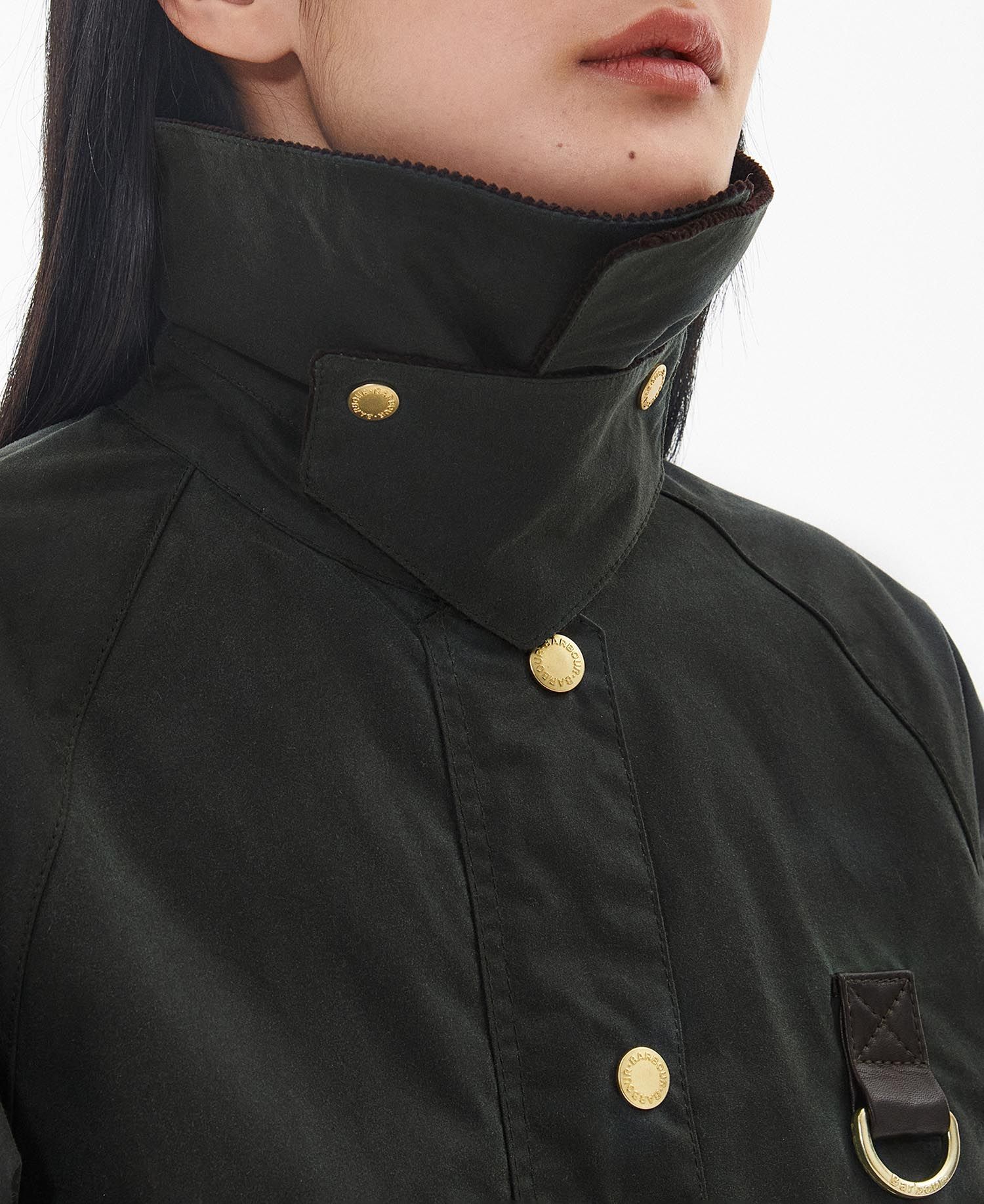 Barbour Reighton Spey Waxed Jacket In Black