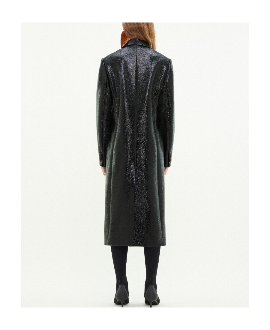 Courrèges Vinyl Mid-length Trench Coat In Black