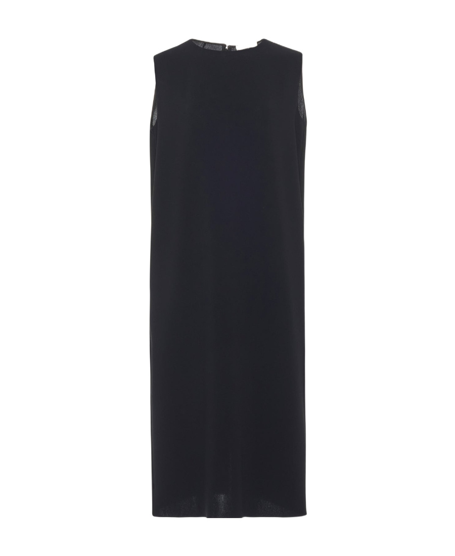 The Row Mirna Double Face Cady Shift Dress In Black