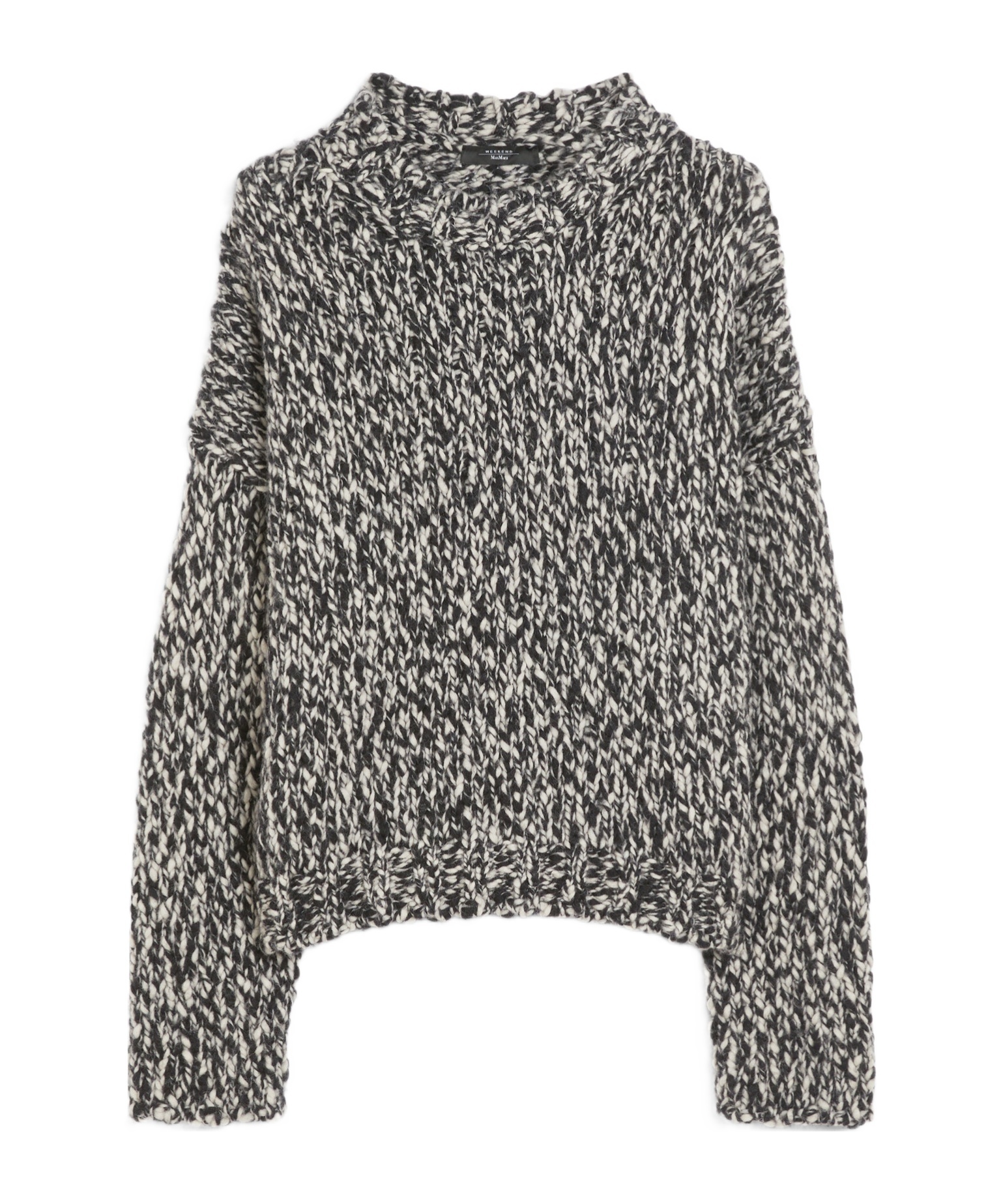 Weekend Max Mara Long-sleeved Round-neck Sweater In Black