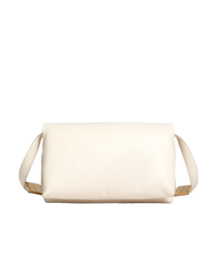 Marni Small Prisma Leather Shoulder Bag In Neutral