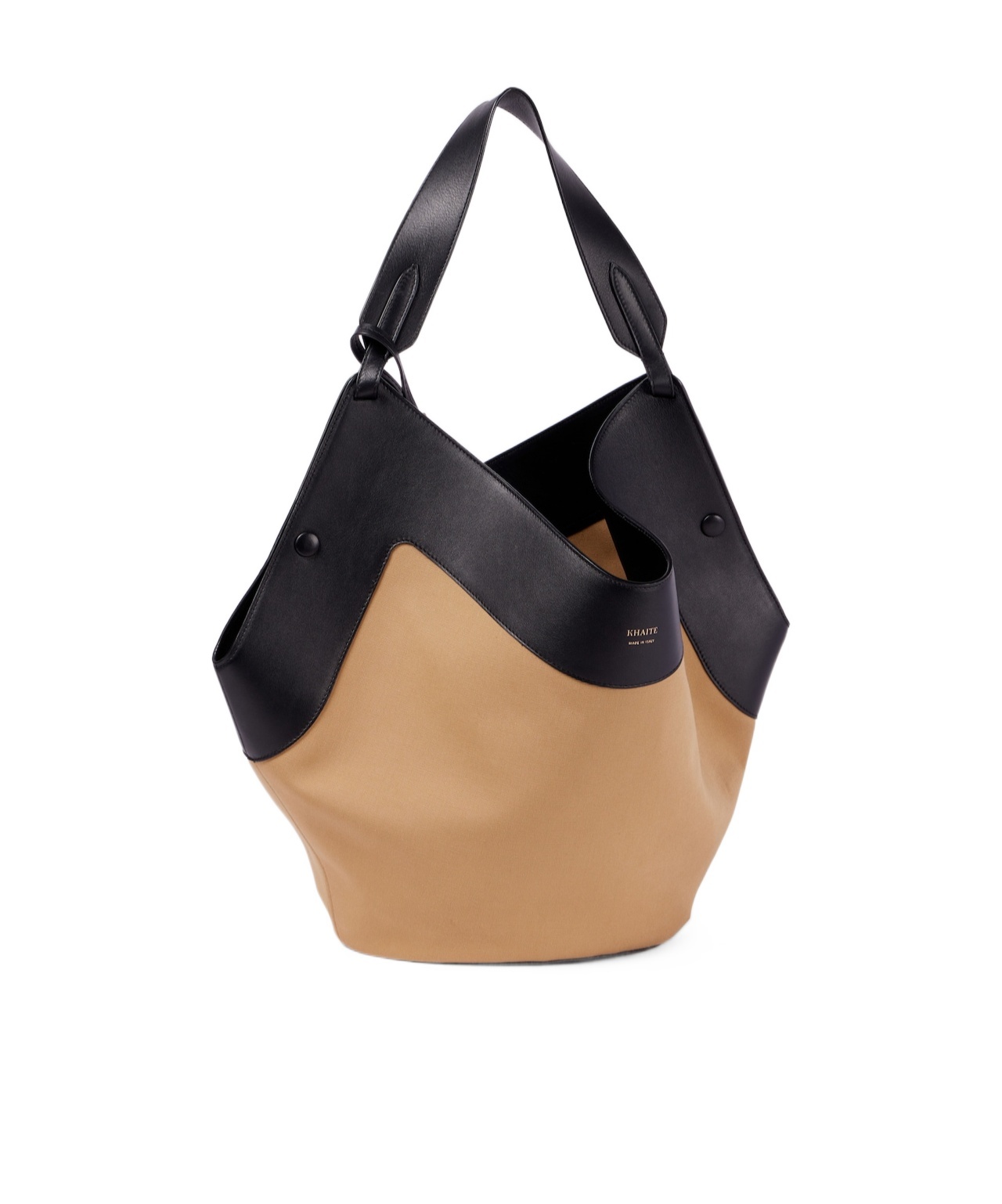 Khaite Lotus Medium Canvas And Leather Tote Bag In Black