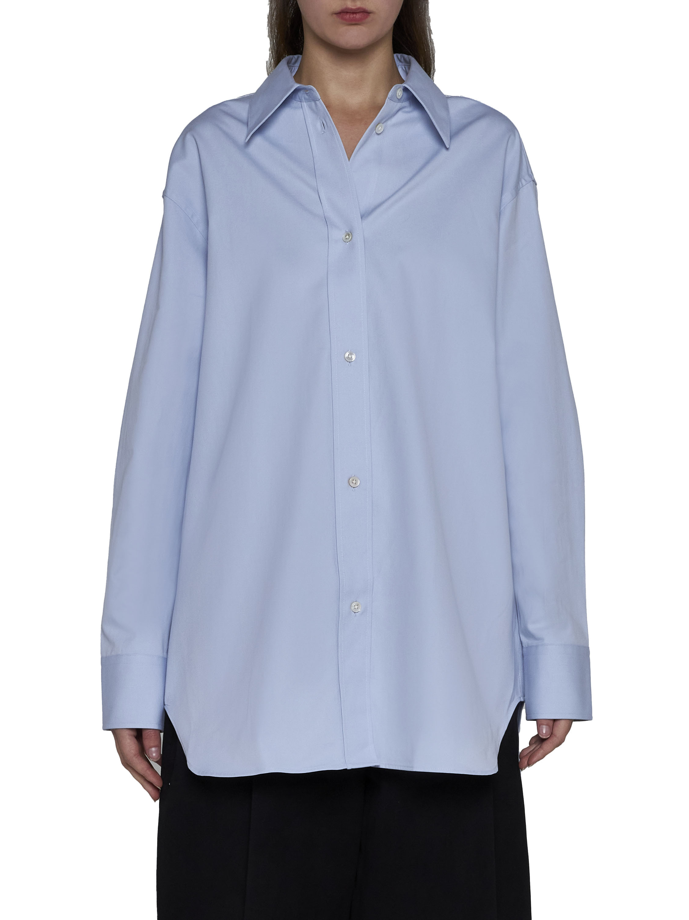 Studio Nicholson Santos Poplin Shirt In Blue