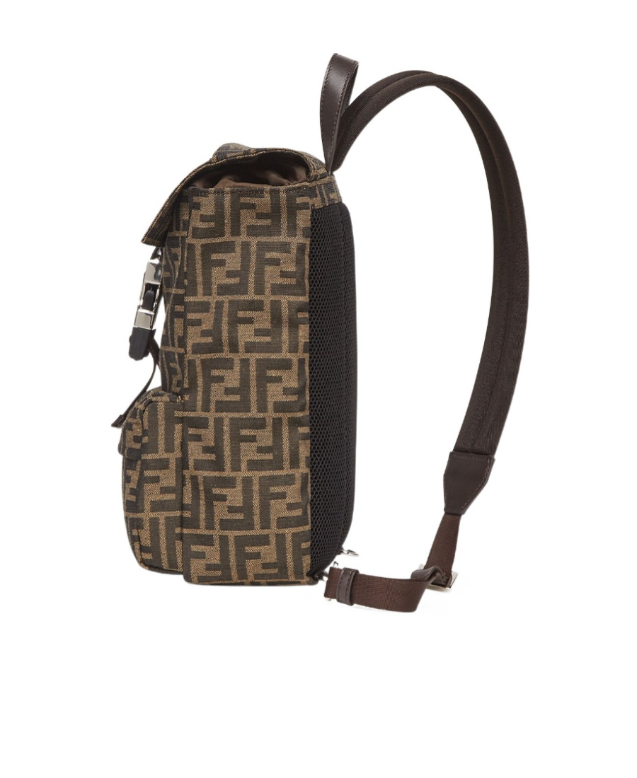 Fendi Monogram-print Backpack In Brown