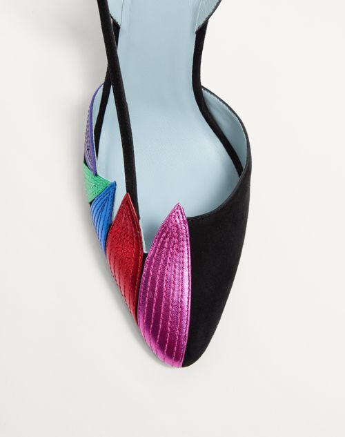 Valentino Garavani Women Foliefoliage Slingback Pumps In Black/multicolor